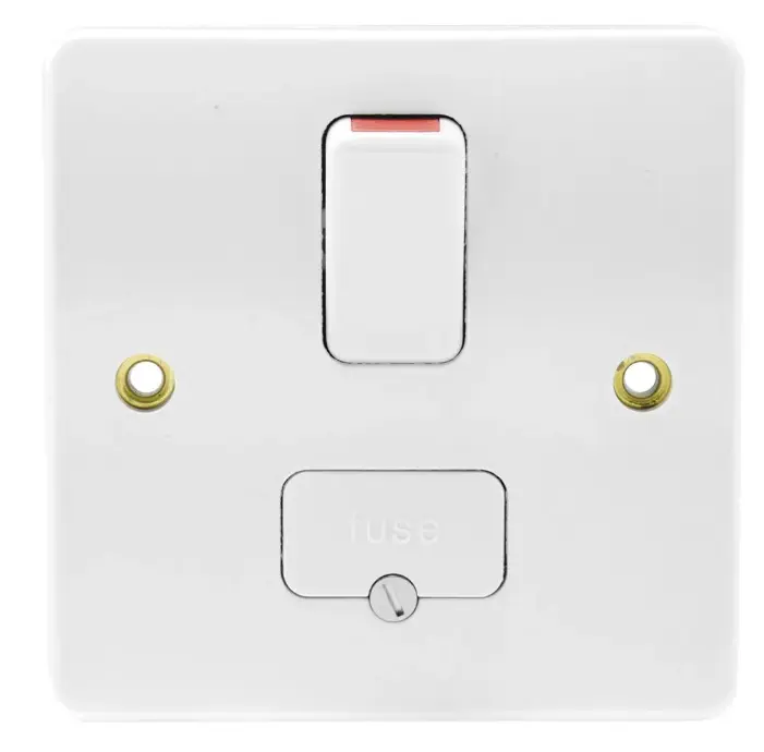 MK Logic K330WHI 13A double pole Switched Fused Spur Base Flex Outlet white.