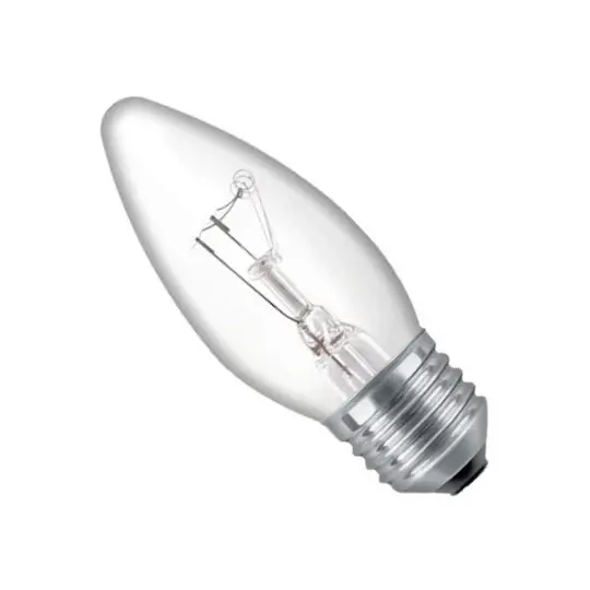 240v 40w ES - E27 35mm Clear Incandescent Candle Bulb 