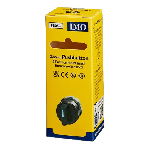 PB05C is a black rotary knob which has 3 positions.
