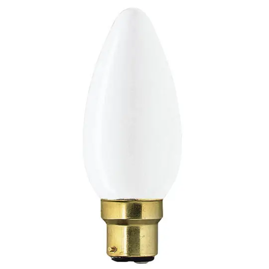 240v 25w Ba22d 35mm Opal Candle  