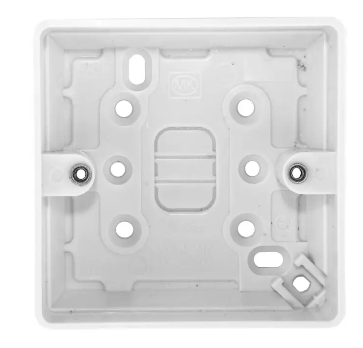 MK Logic Plus K2140WHI 30mm Moulded Surface Pattress Box with 1 Gang White.