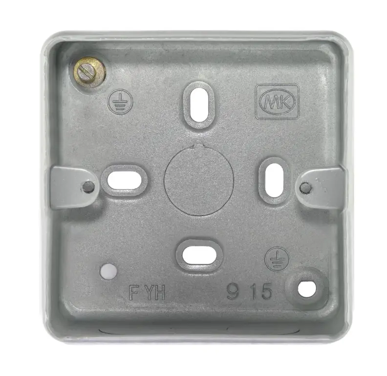 MK Logic Plus K2213ALM 41mm 1 Gang Pattress Box with Knockouts