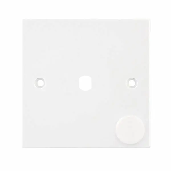 Selectric Modular Plates &amp; Modules – Square 1 Aperture Empty Dimmer Plate with Knob 