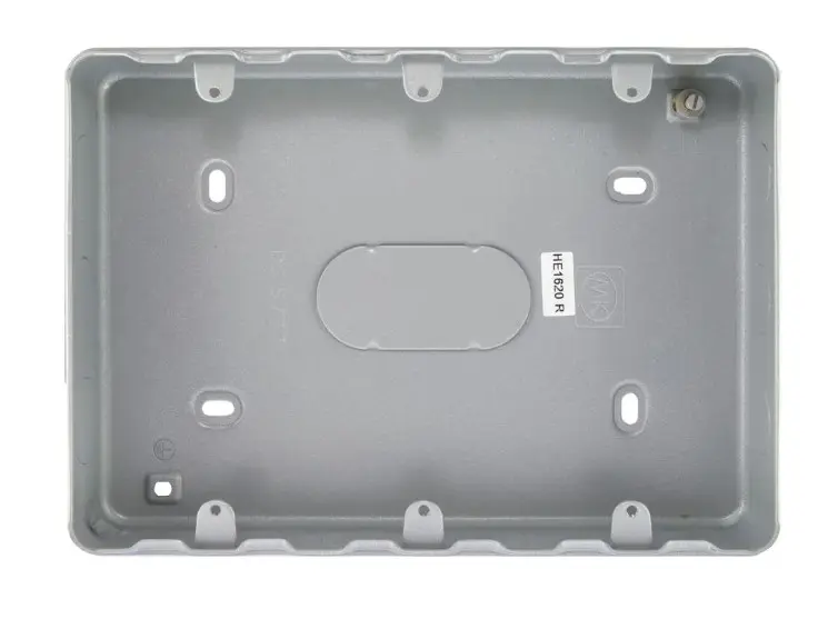 MK Grid K8895ALM Surface Pattress Metal Back Box. 9 to 12 Gang
