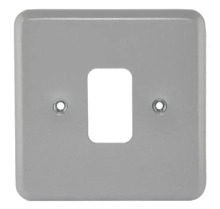 MK Grid Plus K3491ALM 1 Gang Metalclad Front Plate Grey. 1 x K3701 (1 Gang Mounting frame) required 