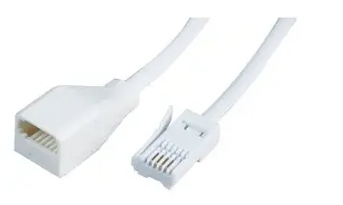 4 Way BT Plug to Socket, Telephone Extension Lead, 15m