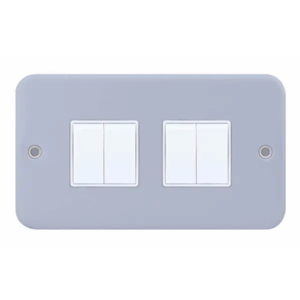 Selectric Metal Clad 10 Amp Plate Switch – 4 Gang 2 Way – X-Rated