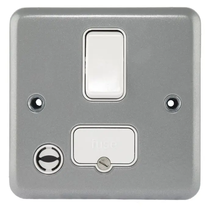 MK K932ALM 13A double pole Metalclad Switched Fused Spur Flex in Grey.