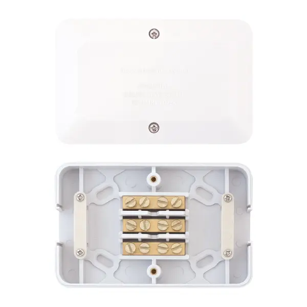 Selectric 60 Amp Junction Box – 3 x 2.5mm Terminals White