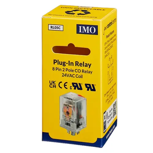 RL05C is an 8pin 3 pole 24V AC relay. It should be used in conjunction with IMO’s BA01C base 