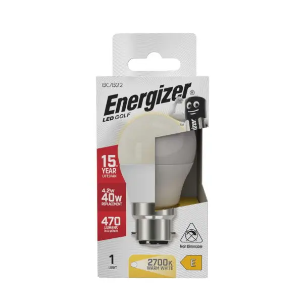 Energizer LED Golf B22 (BC) 470lm 4.2W 2,700K (Warm White)