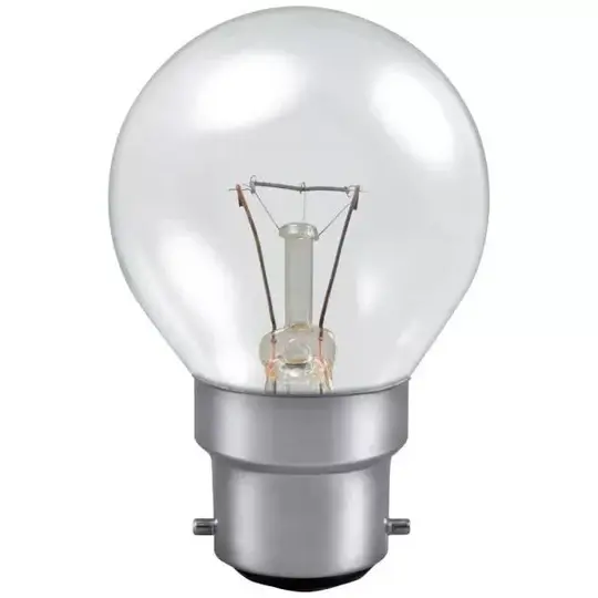 25W 230-240V BC/B22 Clear Round Golf Ball