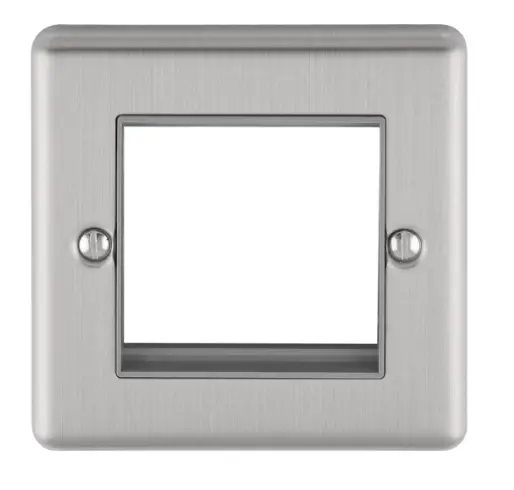 Eurolite - Enhance Decorative 2 Gang Module Frame Satin Enhance Range Grey Trim
