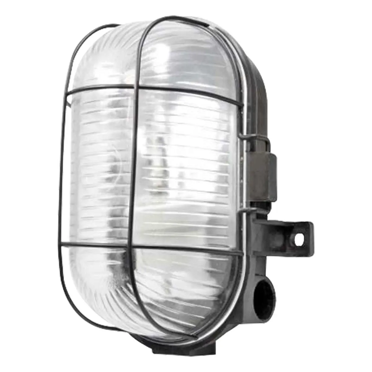 60W IP44 Oval Bulkhead - Black 