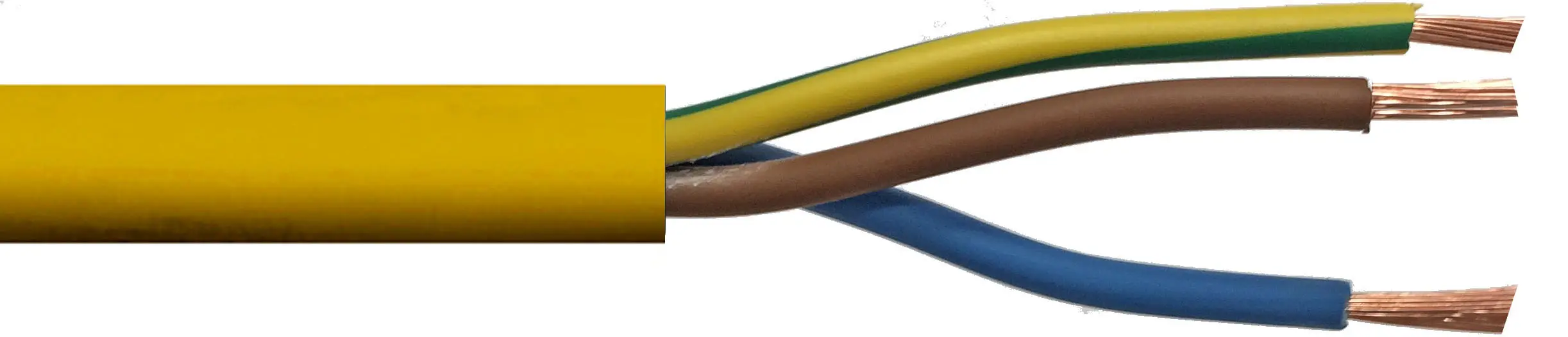 3183Y 2.5mm Artic Flexible Power yellow PVC (A05V3V3-F 3G2.5) (Cut Length Sold By The Metre)