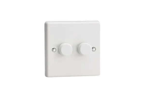Varilight 2-Gang 2-Way Push On/Off Rotary Dimmer