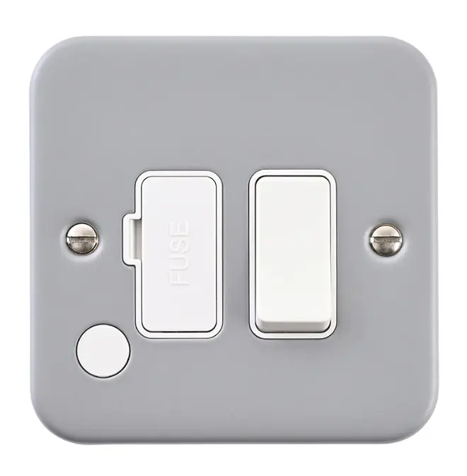 Metal Clad 13A Switched Fused Connection Unit with Optional Flex Outlet