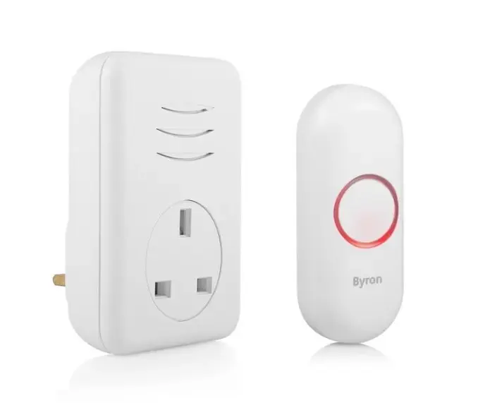  13A Plug Through Wireless Door Bell Kit White