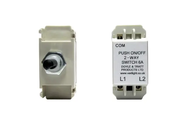 Varilight 2-Way Push On/Off Switch Module (Dummy Dimmer) 6A Module