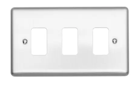 Eurolite - Enhance Decorative 4 Gang Grid Plate Enhance Satin