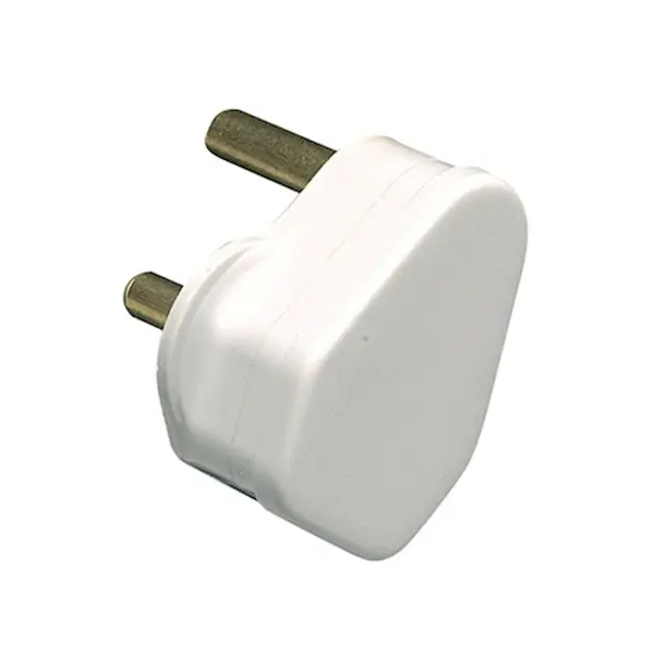 Selectric Square Edged 5 Amp Round Pin Plug – 3 Pin – White