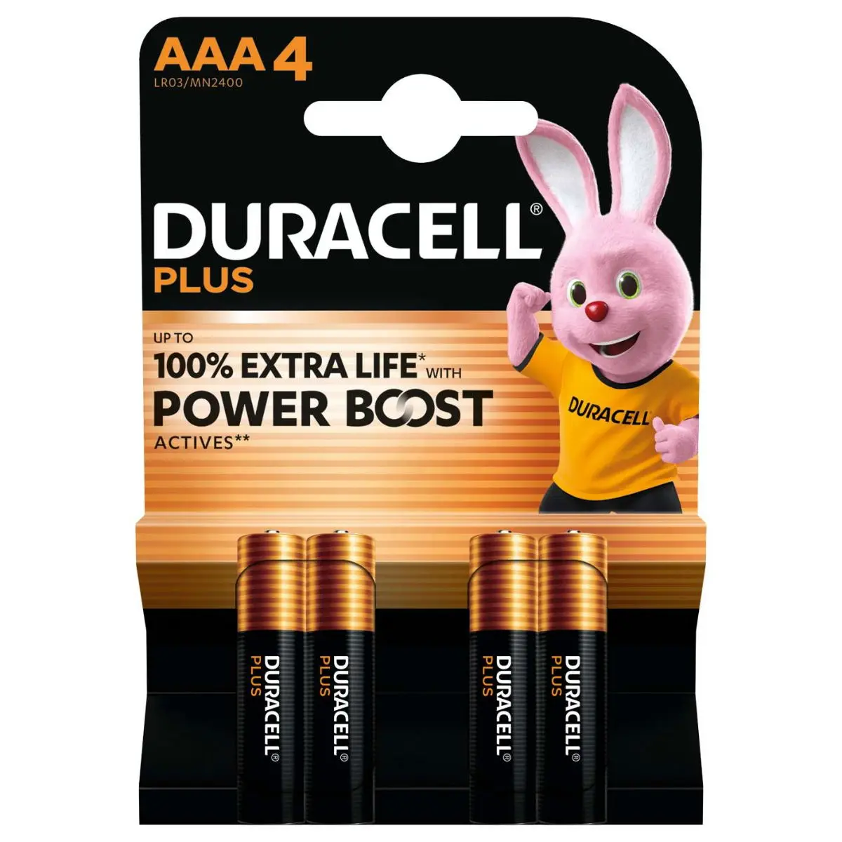 Duracell AAA Plus Power With Power Boost Actives - Pack of 4 