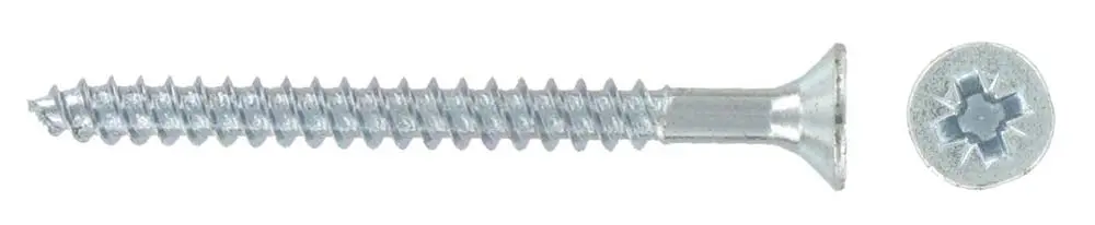 Twin Thread Countersunk Pozi BZP 12 x 2" 