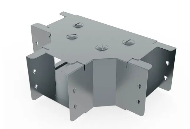 IP4X 50mm x 50mm Gusset Top Lid Tee for Trunking
