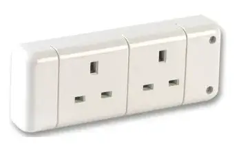 2 Gang Extension Socket, White