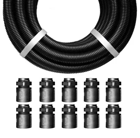 Flexible Conduit Contractor Pack With Hinged Fitting Black 32mm