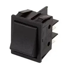 Rocker Switch, On / Off, DPST, 250V AC, 16A, Black