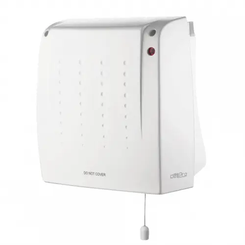 Dexpro DXDF2 White 2kW Commercial Downflow Heater With 2 Power Settings, Adjustable Thermostat &amp; Pullcord
