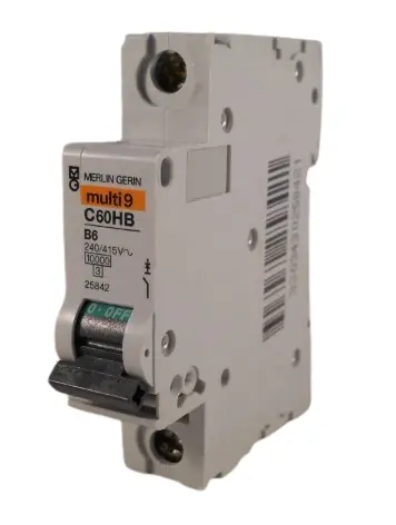 Merlin Gerin C60HB MCB Mini Circuit Breaker1P, 6A Curve B, 415V AC, 10 kA Breaking Capacity