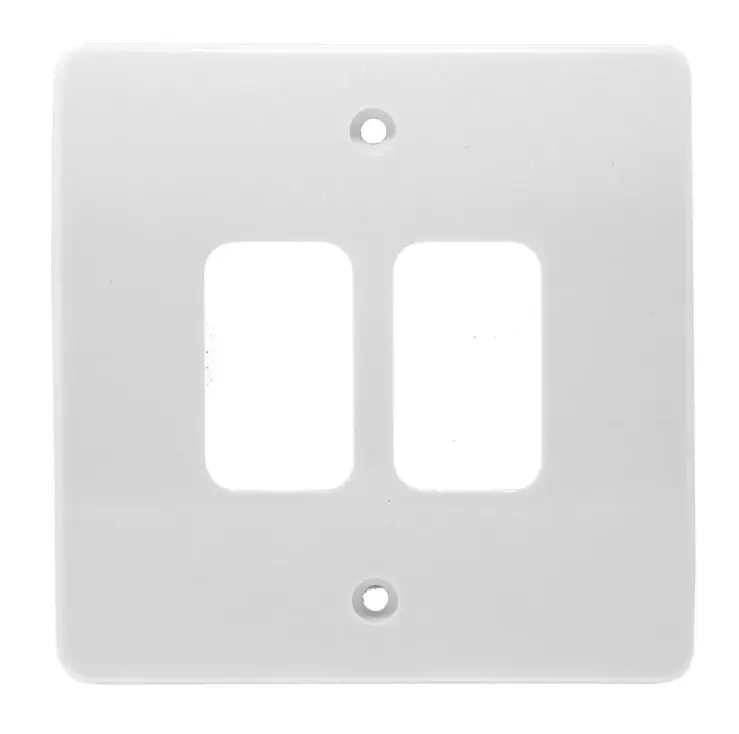 MK Grid Plus K3632WHI 2 Gang Front Plate White.  1 x K3702 (2 Gang Mounting frame) required 