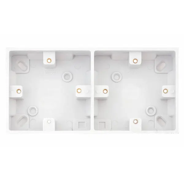 Selectric Square Edged 2 Gang Surface Pattress Box – 25mm Deep – Dual (2 x 1 Gang)