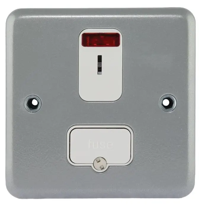 MK K963KOALM 13A double pole Metalclad Key Switched Fused Spur in Grey.