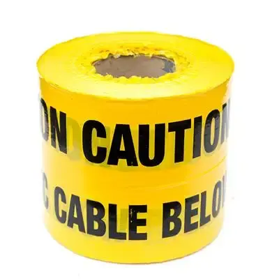 150mm Underground detectable warning tape "ELECTRIC CABLE BELOW"  (Cut Length Sold By The Metre)  