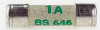 Nartel® 1 AMP Shaver fuse BS646 1A Mini Fuse 20mm X 5mm 