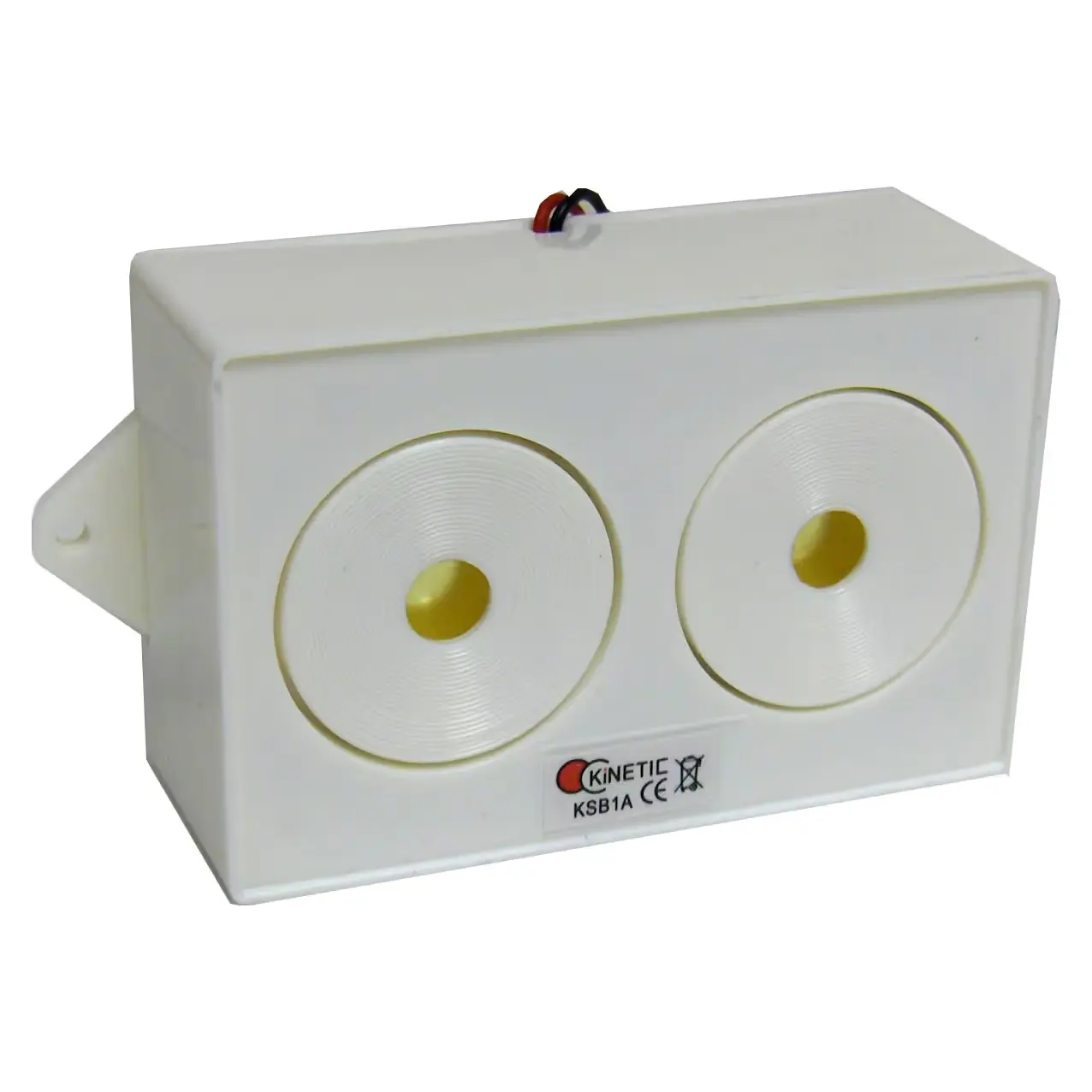 Sound Bomb, internal 'twin piezo' sounder. 108dB sound output. Wall mountable. 12vdc.