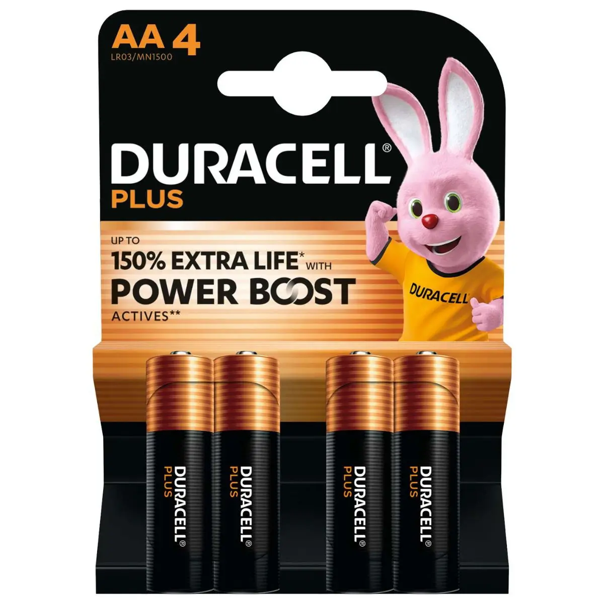Duracell AA Plus Power With Power Boost Actives - Pack of 4 