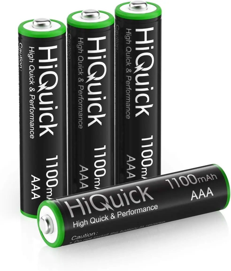 HiQuick AAA Rechargeable Batteries 1100mAh, 1.2V High Performance - 4 Pack