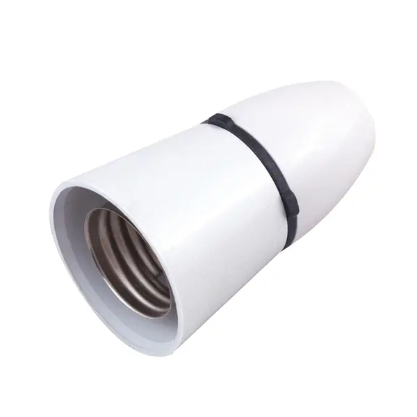 Selectric T2 Pendant Lampholder with Short Skirt – E27 Fitting – White
