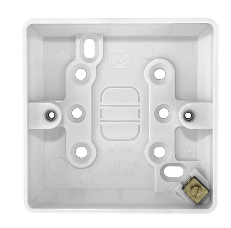 MK Logic Plus K2160WHI 16mm Surface Pattress Box with 1 Gang White.