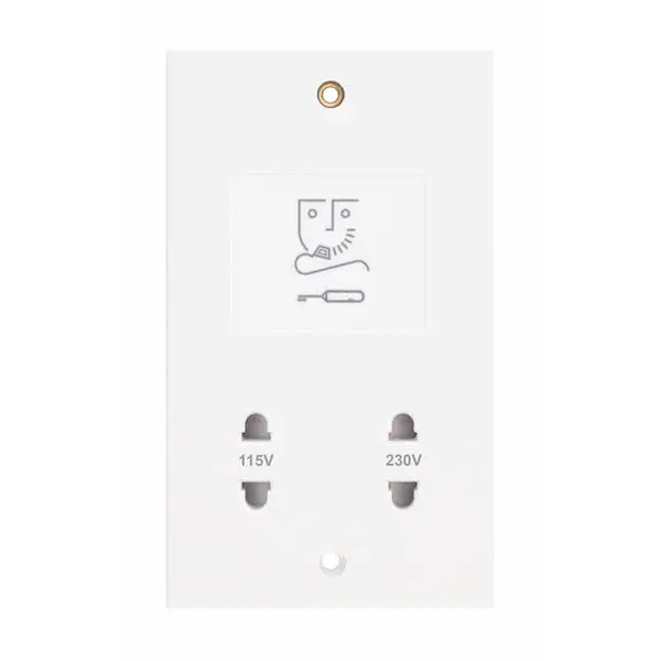 Selectric Square Edged Dual Voltage Shaver Socket – 115V &amp; 230V Output