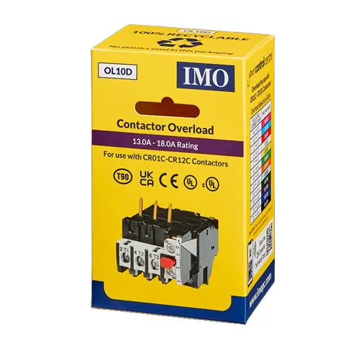 OL10D is a thermal overload relay with a current rating of 13-18A, an AC voltage type, is single phase and is CE approved.