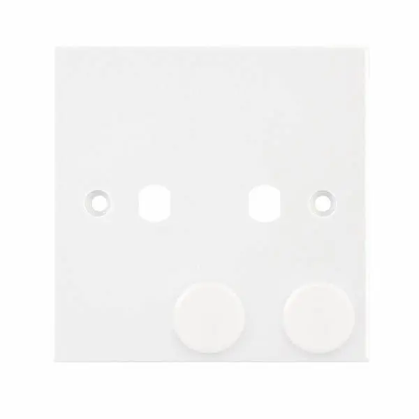 Selectric Modular Plates &amp; Modules – Square 2 Aperture Empty Dimmer Plate with Knobs 