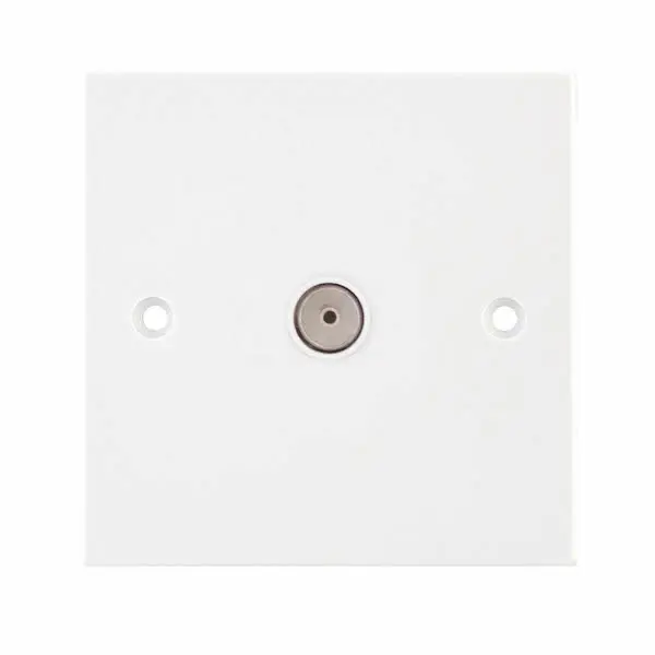 Selectric Square Edged 1 Gang TV ﻿Coaxial/Aerial Socket