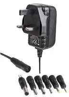 12V, 1A, 12W, Plug In Power Supply, Universal with 6x Tips