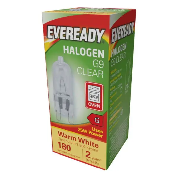 Halogen G9 Oven Appliance Capsule 180lm 25W 2,800K (Warm White)