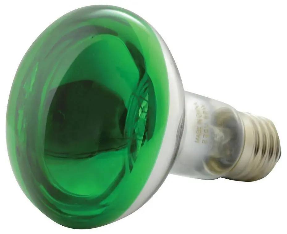 R80 240v 60w E27/ES Green 80mm Reflector. 